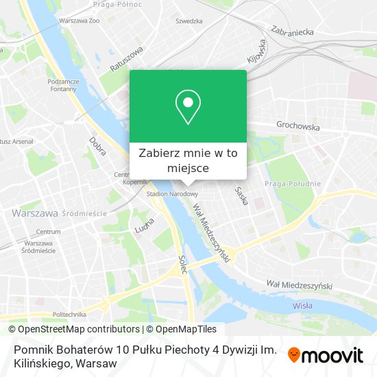 Mapa Pomnik Bohaterów 10 Pułku Piechoty 4 Dywizji Im. Kilińskiego