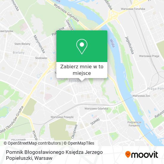 Mapa Pomnik Błogosławionego Księdza Jerzego Popiełuszki