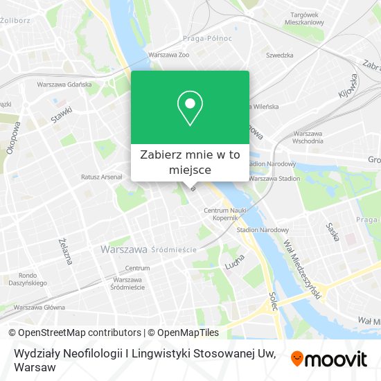 Mapa Wydziały Neofilologii I Lingwistyki Stosowanej Uw