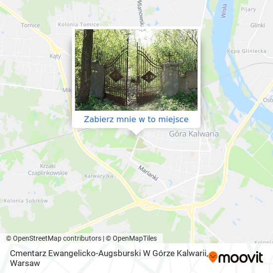 Mapa Cmentarz Ewangelicko-Augsburski W Górze Kalwarii