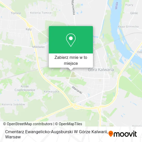 Mapa Cmentarz Ewangelicko-Augsburski W Górze Kalwarii