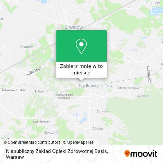 Mapa Niepubliczny Zakład Opieki Zdrowotnej Basis