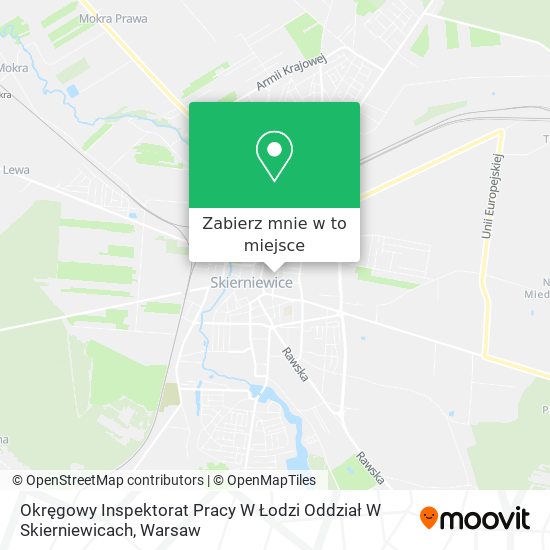 Mapa Okręgowy Inspektorat Pracy W Łodzi Oddział W Skierniewicach