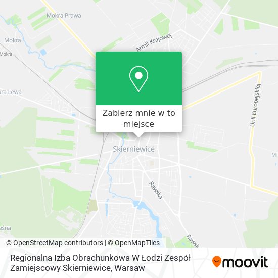 Mapa Regionalna Izba Obrachunkowa W Łodzi Zespół Zamiejscowy Skierniewice