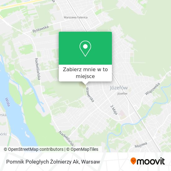 Mapa Pomnik Poległych Żołnierzy Ak