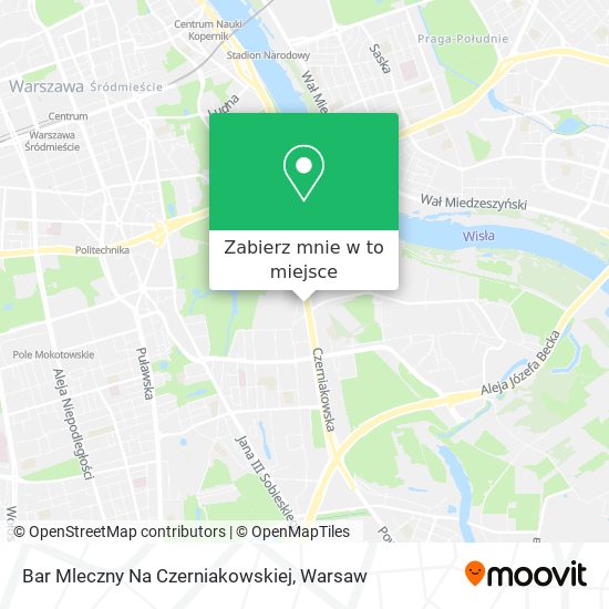 Mapa Bar Mleczny Na Czerniakowskiej