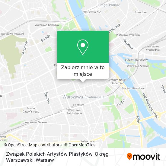 Mapa Związek Polskich Artystów Plastyków. Okręg Warszawski