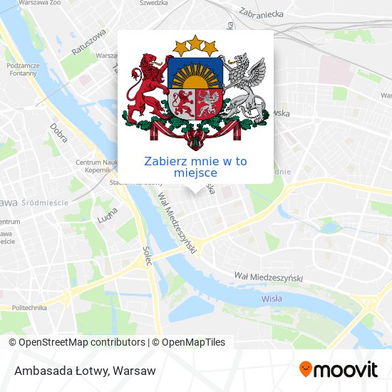 Mapa Ambasada Łotwy