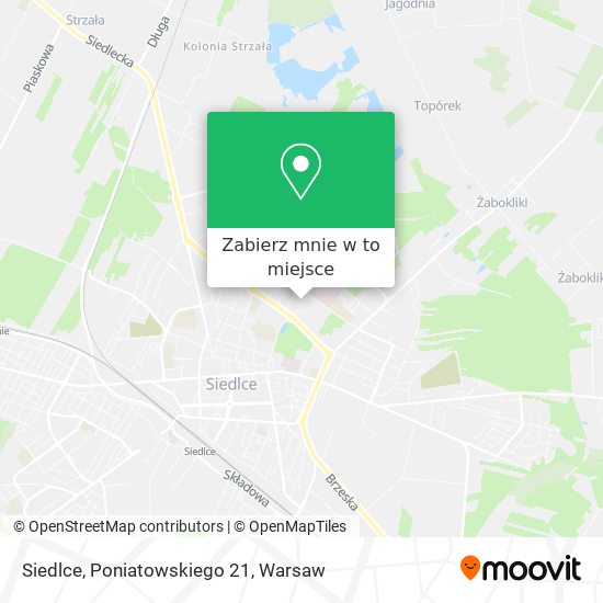 Mapa Siedlce, Poniatowskiego 21