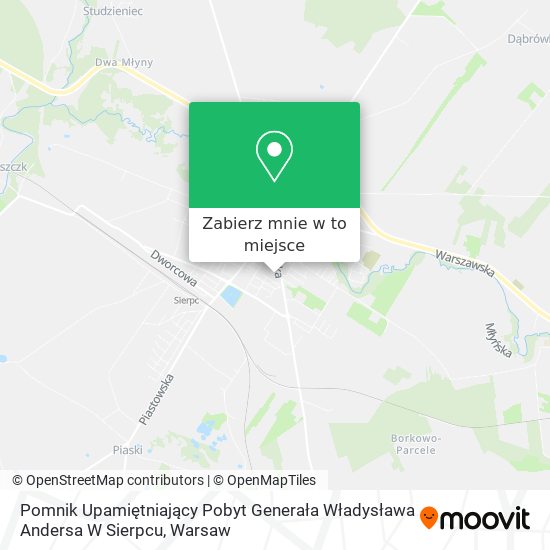 Mapa Pomnik Upamiętniający Pobyt Generała Władysława Andersa W Sierpcu