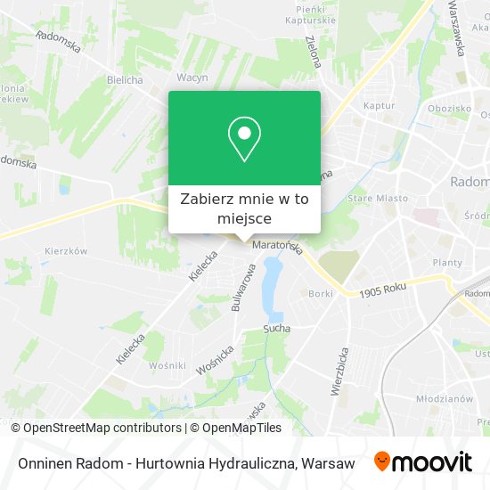 Mapa Onninen Radom - Hurtownia Hydrauliczna