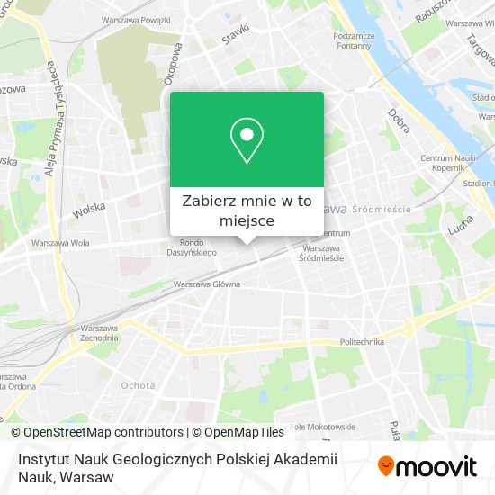 Mapa Instytut Nauk Geologicznych Polskiej Akademii Nauk