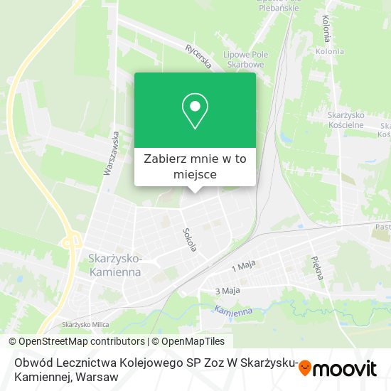 Mapa Obwód Lecznictwa Kolejowego SP Zoz W Skarżysku-Kamiennej