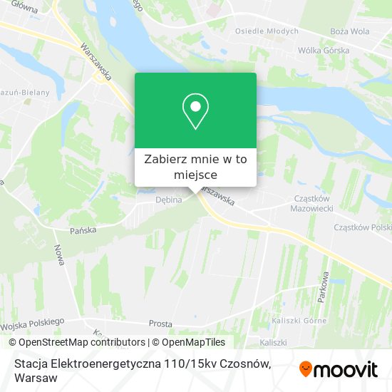 Mapa Stacja Elektroenergetyczna 110 / 15kv Czosnów