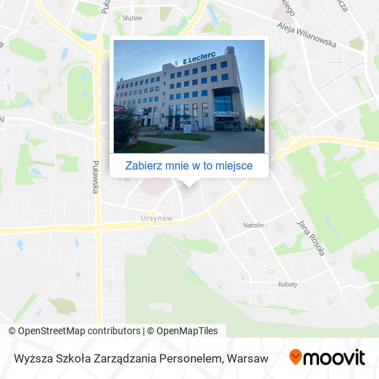 Mapa Wyższa Szkoła Zarządzania Personelem