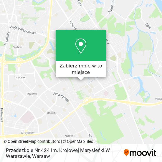 Mapa Przedszkole Nr 424 Im. Królowej Marysieńki W Warszawie