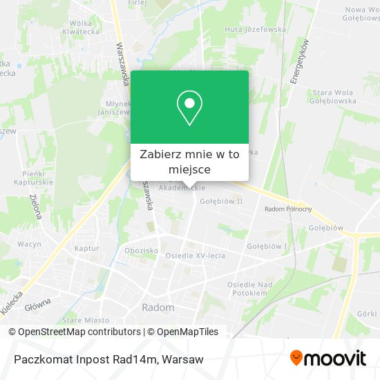 Mapa Paczkomat Inpost Rad14m