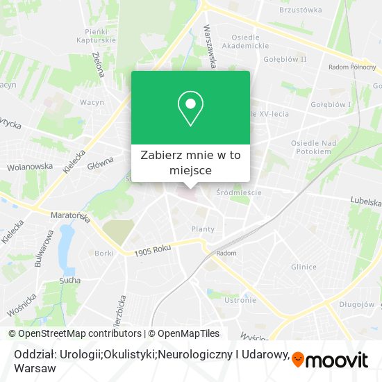 Mapa Oddział: Urologii;Okulistyki;Neurologiczny I Udarowy