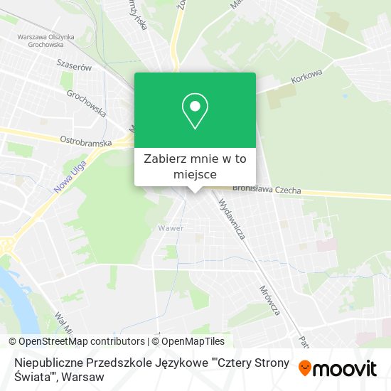 Mapa Niepubliczne Przedszkole Językowe ""Cztery Strony Świata""