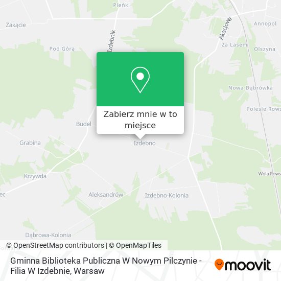 Mapa Gminna Biblioteka Publiczna W Nowym Pilczynie - Filia W Izdebnie