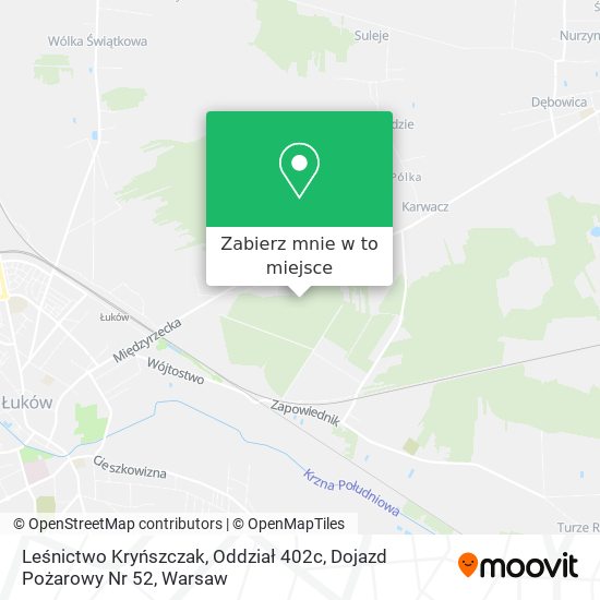 Mapa Leśnictwo Kryńszczak, Oddział 402c, Dojazd Pożarowy Nr 52