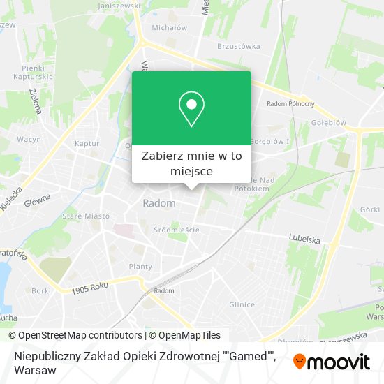 Mapa Niepubliczny Zakład Opieki Zdrowotnej ""Gamed""