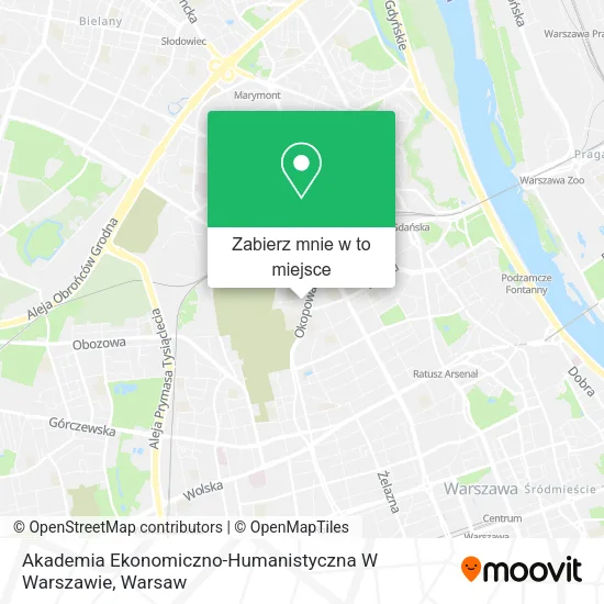 Mapa Akademia Ekonomiczno-Humanistyczna W Warszawie