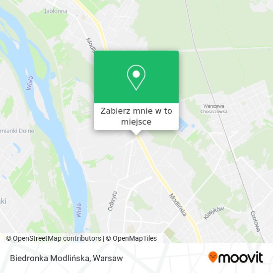 Mapa Biedronka Modlińska