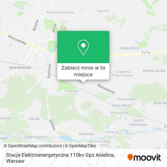 Mapa Stacja Elektroenergetyczna 110kv Gpz Anielina