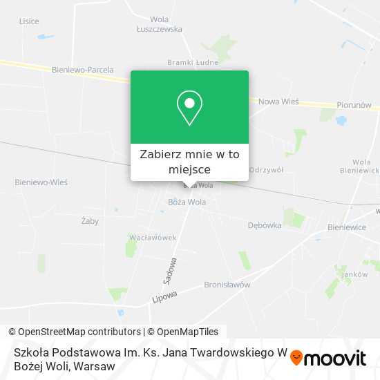 Mapa Szkoła Podstawowa Im. Ks. Jana Twardowskiego W Bożej Woli