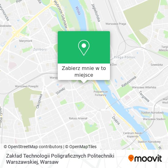 Mapa Zakład Technologii Poligraficznych Politechniki Warszawskiej