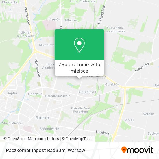 Mapa Paczkomat Inpost Rad30m