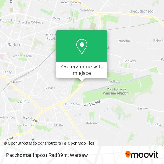 Mapa Paczkomat Inpost Rad39m