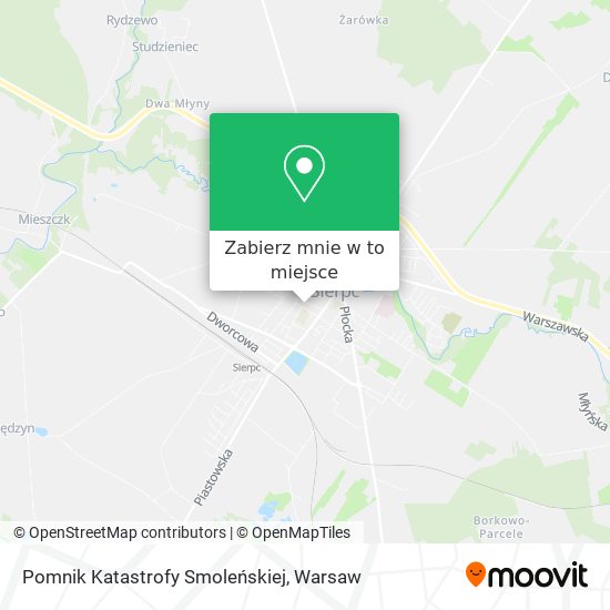 Mapa Pomnik Katastrofy Smoleńskiej