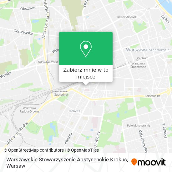 Mapa Warszawskie Stowarzyszenie Abstynenckie Krokus