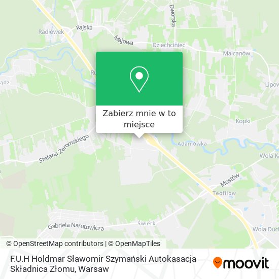 Mapa F.U.H Holdmar Sławomir Szymański Autokasacja Składnica Złomu