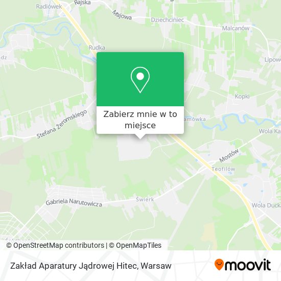 Mapa Zakład Aparatury Jądrowej Hitec