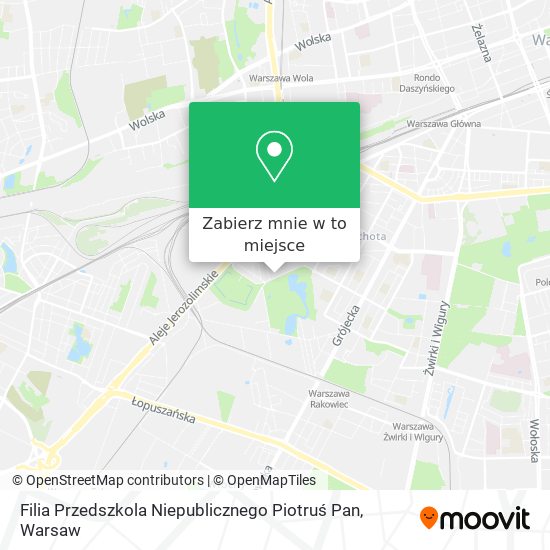 Mapa Filia Przedszkola Niepublicznego Piotruś Pan