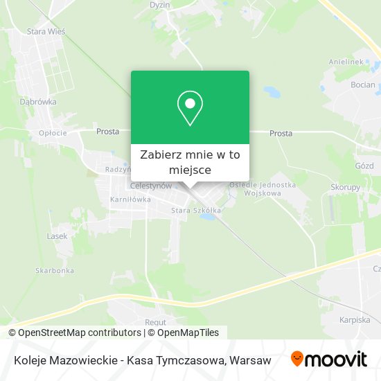 Mapa Koleje Mazowieckie - Kasa Tymczasowa