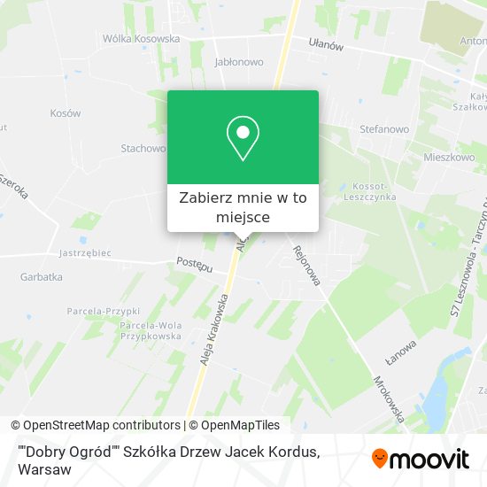 Mapa ""Dobry Ogród"" Szkółka Drzew Jacek Kordus