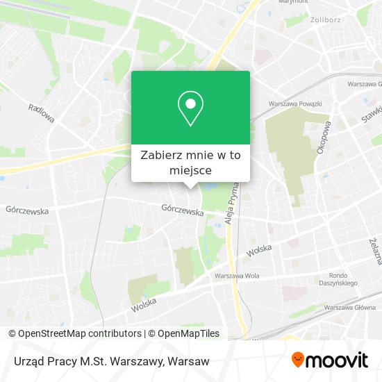 Mapa Urząd Pracy M.St. Warszawy