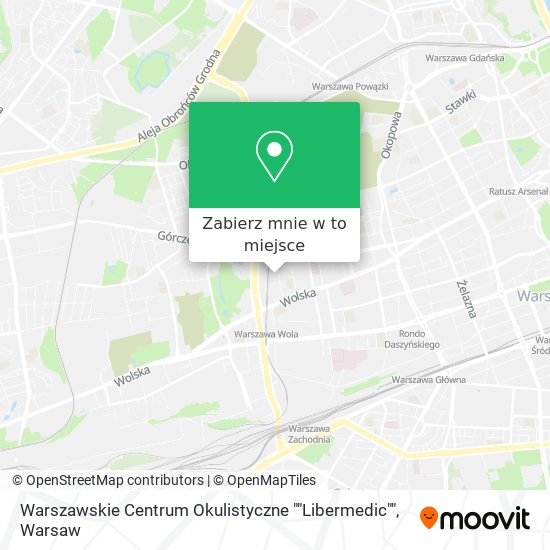 Mapa Warszawskie Centrum Okulistyczne ""Libermedic""