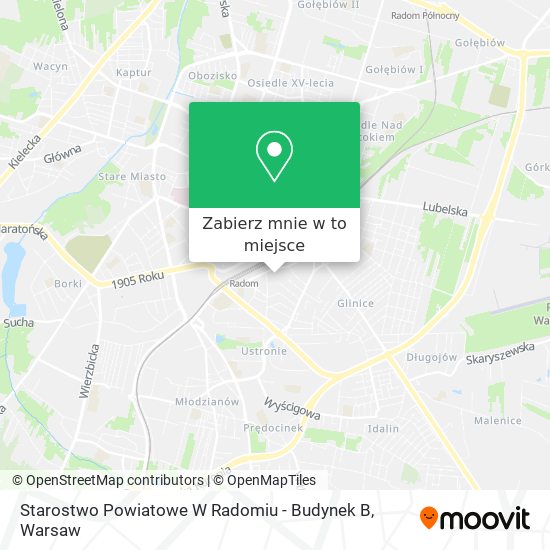 Mapa Starostwo Powiatowe W Radomiu - Budynek B