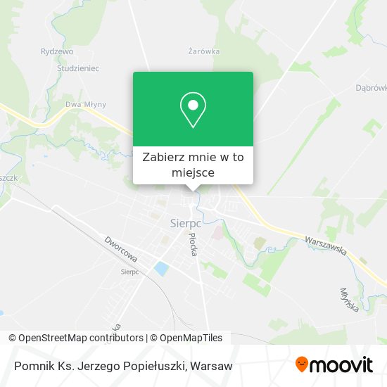 Mapa Pomnik Ks. Jerzego Popiełuszki