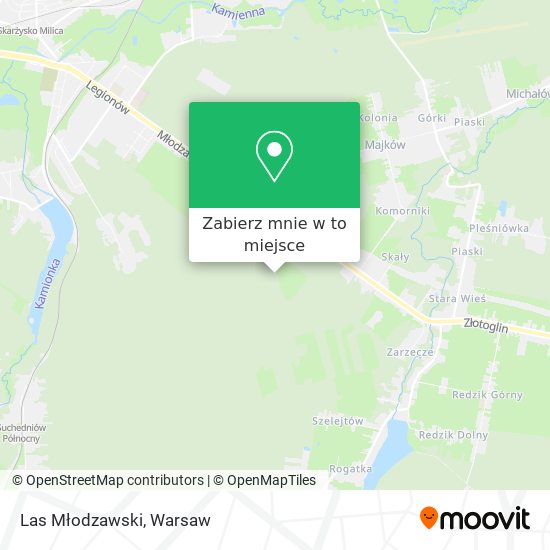 Mapa Las Młodzawski