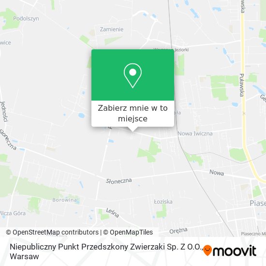 Mapa Niepubliczny Punkt Przedszkony Zwierzaki Sp. Z O.O.