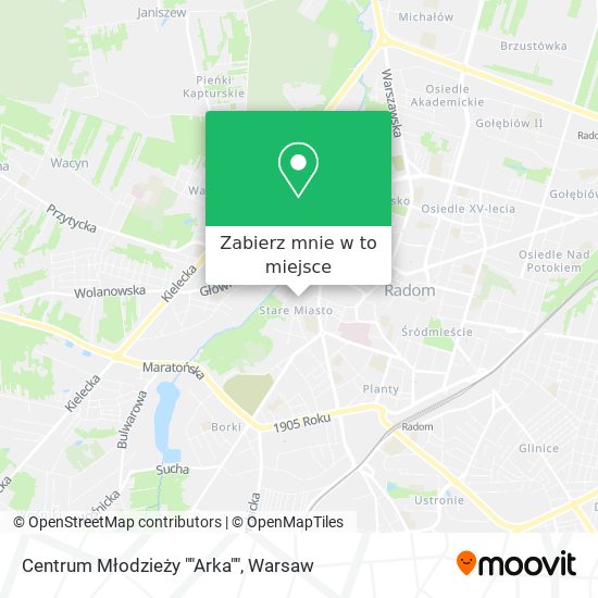 Mapa Centrum Młodzieży ""Arka""