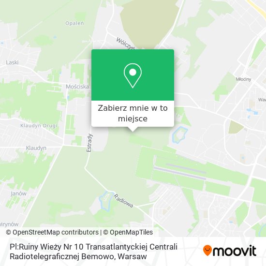 Mapa Pl:Ruiny Wieży Nr 10 Transatlantyckiej Centrali Radiotelegraficznej Bemowo