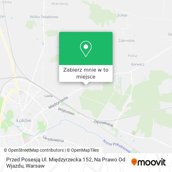 Mapa Przed Posesją Ul. Międzyrzecka 152, Na Prawo Od Wjazdu