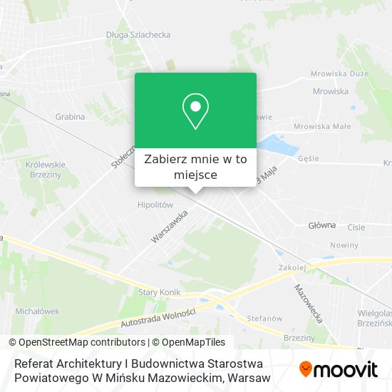 Mapa Referat Architektury I Budownictwa Starostwa Powiatowego W Mińsku Mazowieckim